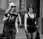 Queen Street Auckland city, black and white photo by Mike Wheelton